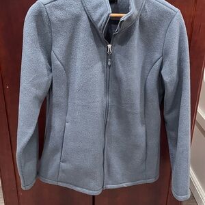 Gray Zip-Up Fleece Jacket